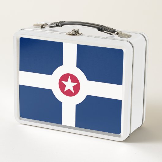 Metal Stainless Lunchbox mit Flagge Indianapolis (Vorderseite)