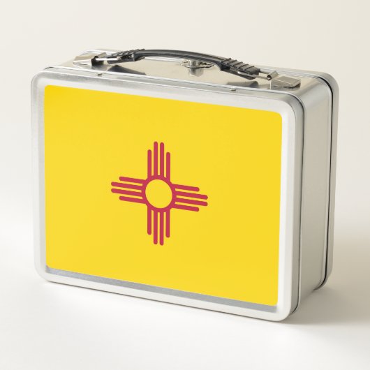 Metal Stainless Lunchbox mit Flagge New Mexico (Rückseite)