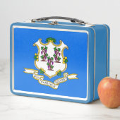 Metal Stainless Lunchbox mit Flagge von Connecticu (Beispiel)