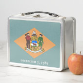 Metal Stainless Lunchbox mit Flagge von Delaware (Beispiel)