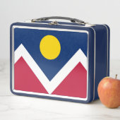 Metal Stainless Lunchbox mit Flagge von Denver (Beispiel)
