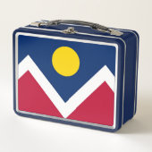 Metal Stainless Lunchbox mit Flagge von Denver (Vorderseite)