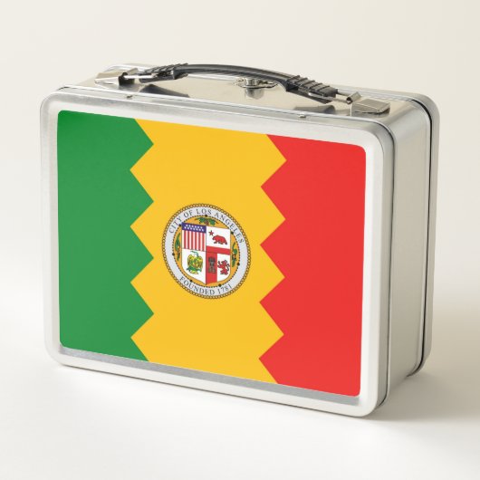 Metal Stainless Lunchbox mit Flagge von Los Angele (Rückseite)