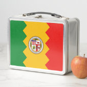 Metal Stainless Lunchbox mit Flagge von Los Angele (Beispiel)