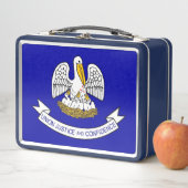 Metal Stainless Lunchbox mit Flagge von Louisiana (Beispiel)