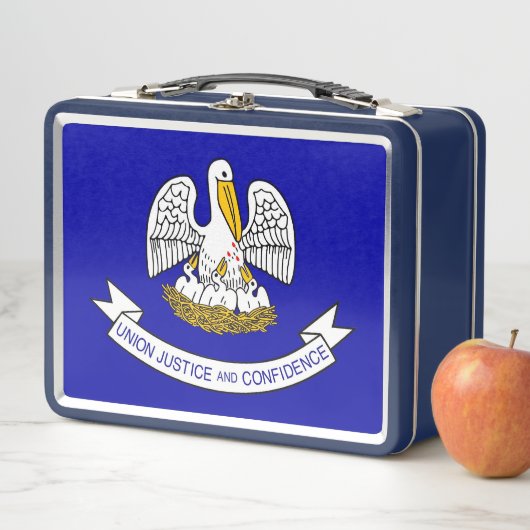 Metal Stainless Lunchbox mit Flagge von Louisiana (Beispiel)