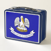 Metal Stainless Lunchbox mit Flagge von Louisiana (Rückseite)