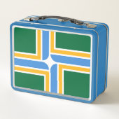 Metal Stainless Lunchbox mit Flagge von Portland (Rückseite)