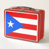 Metal Stainless Lunchbox mit Flagge von Puerto Ric (Vorderseite)