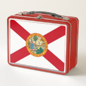 Metal Stainless Lunchbox mit Florida-Flagge (Vorderseite)