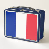 Metal Stainless Lunchbox mit französischer Flagge (Vorderseite)