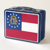 Metal Stainless Lunchbox mit georgischer Flagge (Vorderseite)