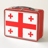 Metal Stainless Lunchbox mit georgischer Flagge (Vorderseite)