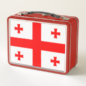 Metal Stainless Lunchbox mit georgischer Flagge (Rückseite)