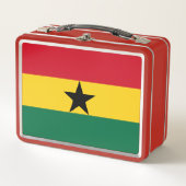 Metal Stainless Lunchbox mit Ghana-Flagge (Vorderseite)
