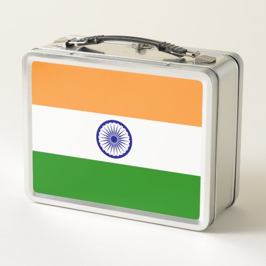 Metal Stainless Lunchbox mit indischer Flagge (Rückseite)