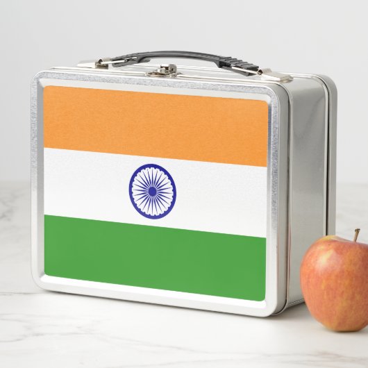 Metal Stainless Lunchbox mit indischer Flagge (Beispiel)