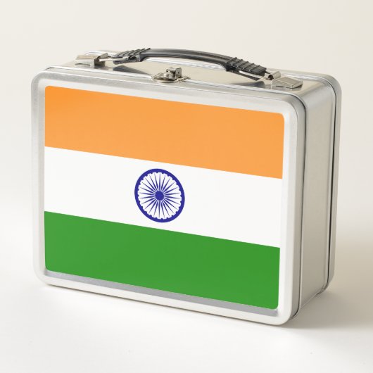 Metal Stainless Lunchbox mit indischer Flagge (Vorderseite)