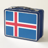 Metal Stainless Lunchbox mit isländischer Flagge (Rückseite)