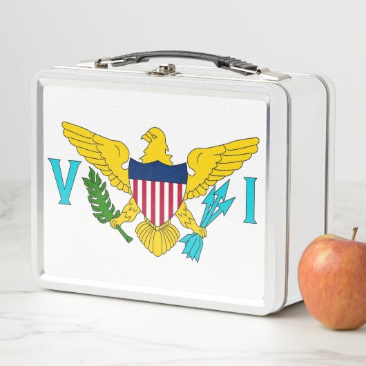 Metal Stainless Lunchbox mit Jungfrau Islands-Flag (Beispiel)