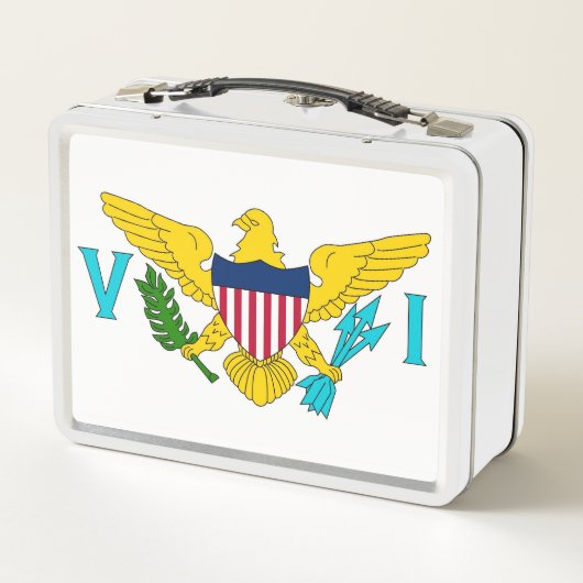 Metal Stainless Lunchbox mit Jungfrau Islands-Flag (Rückseite)