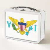 Metal Stainless Lunchbox mit Jungfrau Islands-Flag (Vorderseite)