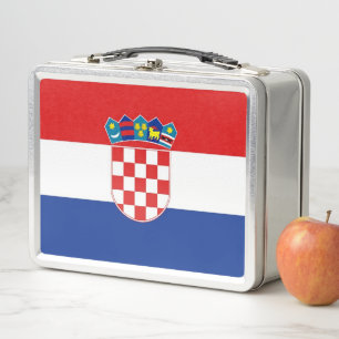 Metal Stainless Lunchbox mit kroatischer Flagge