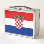 Metal Stainless Lunchbox mit kroatischer Flagge (Vorderseite)