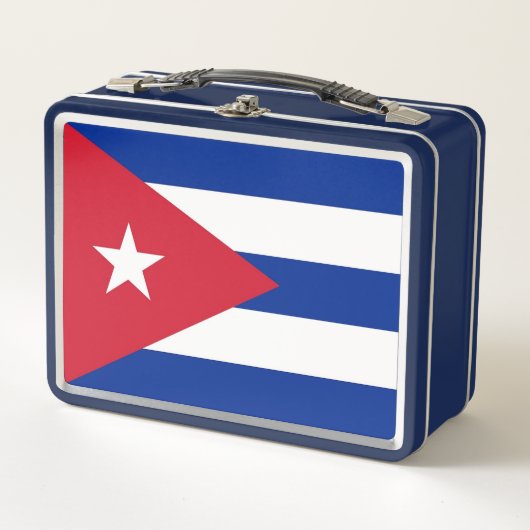Metal Stainless Lunchbox mit kubanischer Flagge (Vorderseite)