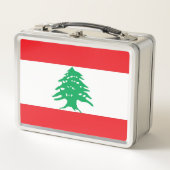 Metal-Stainless-Lunchbox mit libanesischer Flagge Metall Lunch Box (Vorderseite)