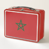 Metal Stainless Lunchbox mit marokkanischer Flagge (Vorderseite)