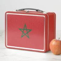 Metal Stainless Lunchbox mit marokkanischer Flagge