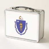Metal Stainless Lunchbox mit Massachusetts-Flagge (Rückseite)