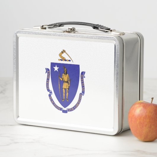 Metal Stainless Lunchbox mit Massachusetts-Flagge (Beispiel)