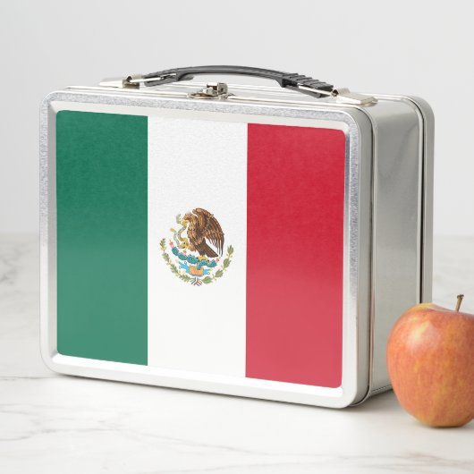 Metal Stainless Lunchbox mit mexikanischer Flagge (Beispiel)