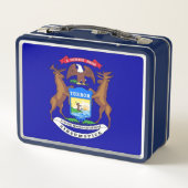 Metal Stainless Lunchbox mit Michigan-Flagge (Rückseite)