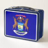 Metal Stainless Lunchbox mit Michigan-Flagge (Vorderseite)