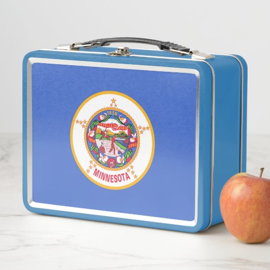 Metal Stainless Lunchbox mit Minnesota-Flagge (Beispiel)