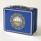 Metal Stainless Lunchbox mit neuer Hampshire-Flagg (Rückseite)