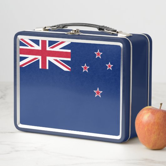 Metal Stainless Lunchbox mit neuseeländischer Flag (Beispiel)
