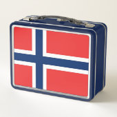 Metal-Stainless-Lunchbox mit norwegischer Flagge Metall Lunch Box (Rückseite)