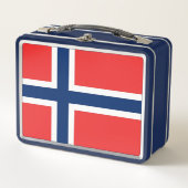 Metal-Stainless-Lunchbox mit norwegischer Flagge Metall Lunch Box (Vorderseite)