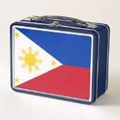 Metal Stainless Lunchbox mit philippinischer Flagg (Vorderseite)