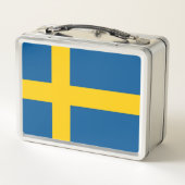 Metal Stainless Lunchbox mit schwedischer Flagge (Rückseite)