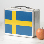 Metal Stainless Lunchbox mit schwedischer Flagge (Beispiel)