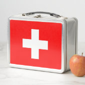 Metal Stainless Lunchbox mit Schweizer Flagge (Beispiel)