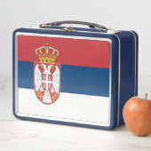 Metal Stainless Lunchbox mit serbischer Flagge (Beispiel)