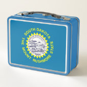 Metal Stainless Lunchbox mit South Dakota-Flagge (Rückseite)