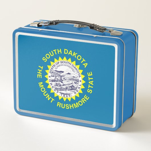 Metal Stainless Lunchbox mit South Dakota-Flagge (Rückseite)