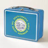 Metal Stainless Lunchbox mit South Dakota-Flagge (Vorderseite)